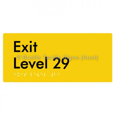 Braille Sign Exit Level 29 - Braille Tactile Signs Aust. - BTS270-29-yel - Custom Signs - Fast Shipping - High Quality - Australian Made &amp; Owned