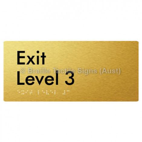 Braille Sign Exit Level 3 - Braille Tactile Signs Aust. - BTS270-03-aliG - Custom Signs - Fast Shipping - High Quality - Australian Made &amp; Owned