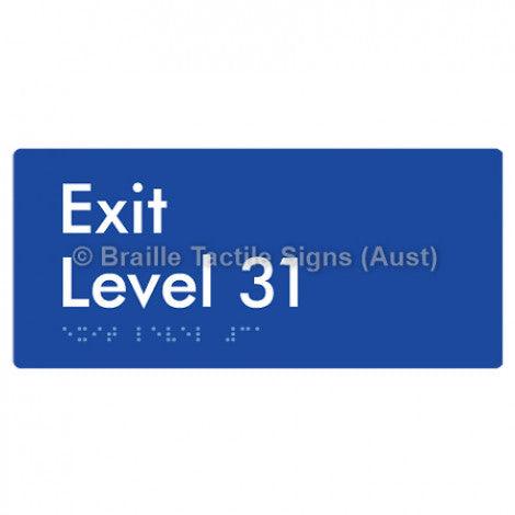 Braille Sign Exit Level 31 - Braille Tactile Signs Aust. - BTS270-31-blu - Custom Signs - Fast Shipping - High Quality - Australian Made &amp; Owned