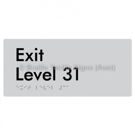 Braille Sign Exit Level 31 - Braille Tactile Signs Aust. - BTS270-31-slv - Custom Signs - Fast Shipping - High Quality - Australian Made &amp; Owned