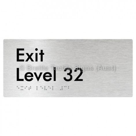 Braille Sign Exit Level 32 - Braille Tactile Signs Aust. - BTS270-32-aliB - Custom Signs - Fast Shipping - High Quality - Australian Made &amp; Owned