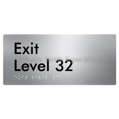 Braille Sign Exit Level 32 - Braille Tactile Signs Aust. - BTS270-32-aliS - Custom Signs - Fast Shipping - High Quality - Australian Made &amp; Owned