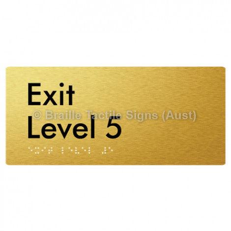 Braille Sign Exit Level 5 - Braille Tactile Signs Aust. - BTS270-05-aliG - Custom Signs - Fast Shipping - High Quality - Australian Made &amp; Owned