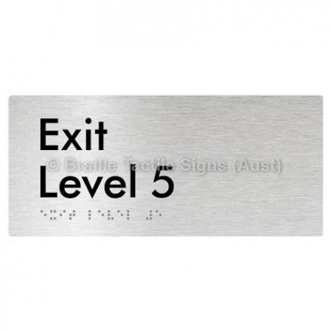 Braille Sign Exit Level 5 - Braille Tactile Signs Aust. - BTS270-05-aliB - Custom Signs - Fast Shipping - High Quality - Australian Made &amp; Owned