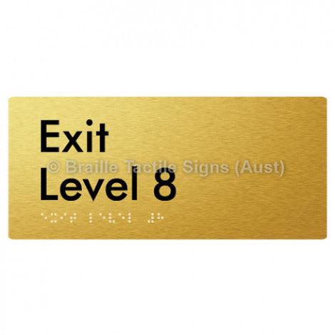 Braille Sign Exit Level 8 - Braille Tactile Signs Aust. - BTS270-08-aliG - Custom Signs - Fast Shipping - High Quality - Australian Made &amp; Owned