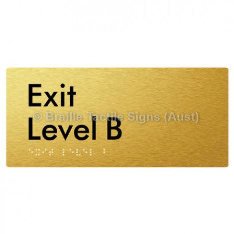 Braille Sign Exit Level B - Braille Tactile Signs Aust. - BTS270-B-aliG - Custom Signs - Fast Shipping - High Quality - Australian Made &amp; Owned