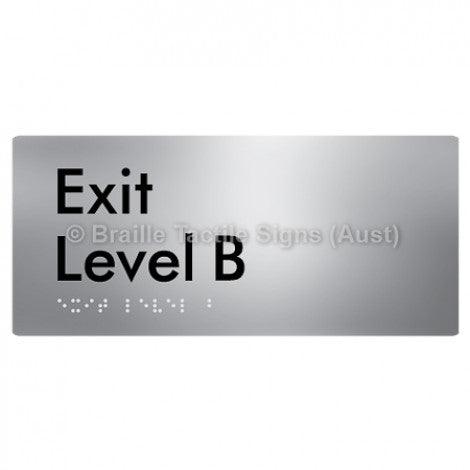 Braille Sign Exit Level B - Braille Tactile Signs Aust. - BTS270-B-aliS - Custom Signs - Fast Shipping - High Quality - Australian Made &amp; Owned