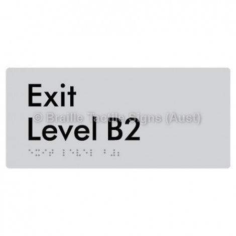 Braille Sign Exit Level B2 - Braille Tactile Signs Aust. - BTS270-B2-slv - Custom Signs - Fast Shipping - High Quality - Australian Made &amp; Owned