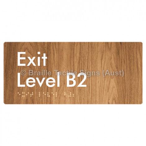 Braille Sign Exit Level B2 - Braille Tactile Signs Aust. - BTS270-B2-blu - Custom Signs - Fast Shipping - High Quality - Australian Made &amp; Owned