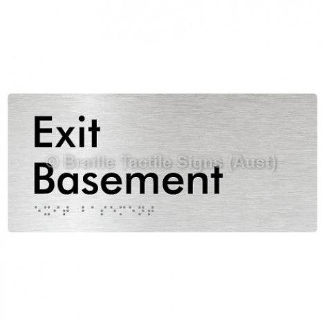 Braille Sign Exit Level Basement - Braille Tactile Signs Aust. - BTS270-BM-aliB - Custom Signs - Fast Shipping - High Quality - Australian Made &amp; Owned