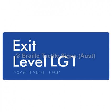 Braille Sign Exit Level LG1 - Braille Tactile Signs Aust. - BTS270-LG1-blu - Custom Signs - Fast Shipping - High Quality - Australian Made &amp; Owned