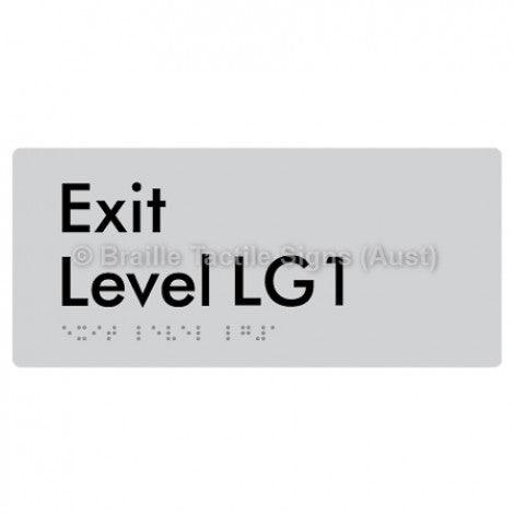 Braille Sign Exit Level LG1 - Braille Tactile Signs Aust. - BTS270-LG1-slv - Custom Signs - Fast Shipping - High Quality - Australian Made &amp; Owned