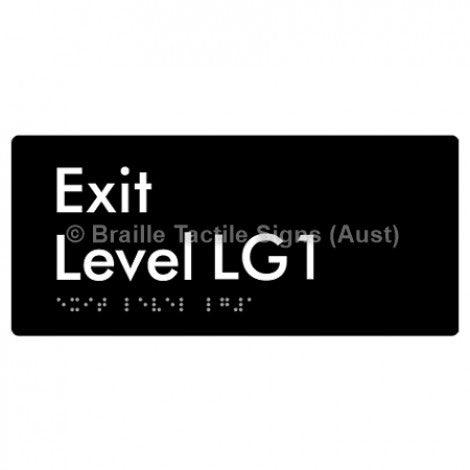 Braille Sign Exit Level LG1 - Braille Tactile Signs Aust. - BTS270-LG1-blk - Custom Signs - Fast Shipping - High Quality - Australian Made &amp; Owned