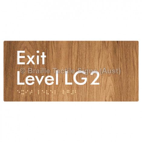 Braille Sign Exit Level LG2 - Braille Tactile Signs Aust. - BTS270-LG2-wdg - Custom Signs - Fast Shipping - High Quality - Australian Made &amp; Owned