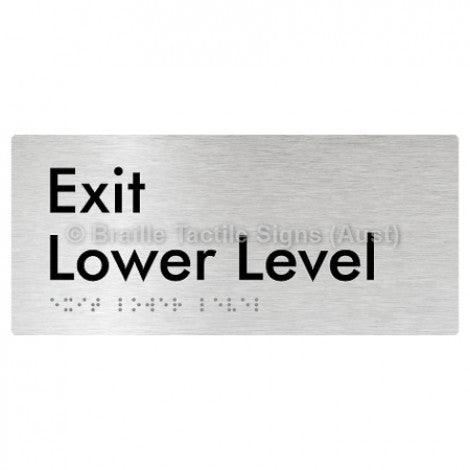 Braille Sign Exit Level Lower Level - Braille Tactile Signs Aust. - BTS270-LL-aliB - Custom Signs - Fast Shipping - High Quality - Australian Made &amp; Owned