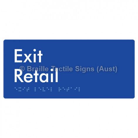Braille Sign Exit Level Retail - Braille Tactile Signs Aust. - BTS270-R-blu - Custom Signs - Fast Shipping - High Quality - Australian Made &amp; Owned