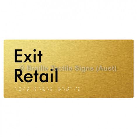 Braille Sign Exit Level Retail - Braille Tactile Signs Aust. - BTS270-R-aliG - Custom Signs - Fast Shipping - High Quality - Australian Made &amp; Owned