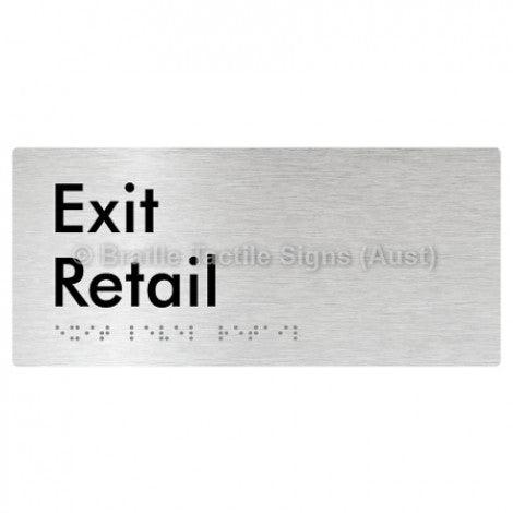 Braille Sign Exit Level Retail - Braille Tactile Signs Aust. - BTS270-R-aliB - Custom Signs - Fast Shipping - High Quality - Australian Made &amp; Owned