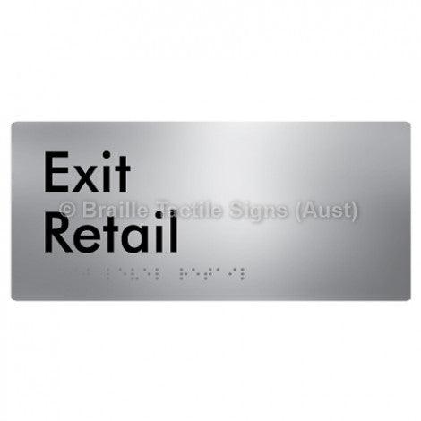 Braille Sign Exit Level Retail - Braille Tactile Signs Aust. - BTS270-R-aliS - Custom Signs - Fast Shipping - High Quality - Australian Made &amp; Owned