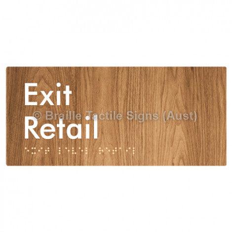 Braille Sign Exit Level Retail - Braille Tactile Signs Aust. - BTS270-R-blu - Custom Signs - Fast Shipping - High Quality - Australian Made &amp; Owned