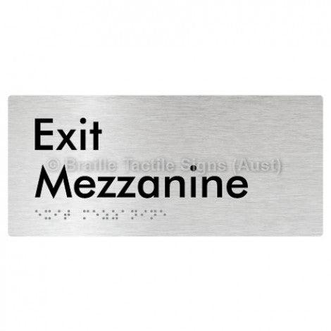 Braille Sign Exit Mezzanine - Braille Tactile Signs Aust. - BTS270-M-aliB - Custom Signs - Fast Shipping - High Quality - Australian Made &amp; Owned