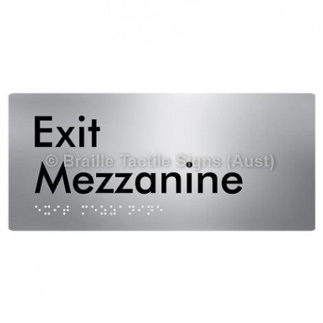 Braille Sign Exit Mezzanine - Braille Tactile Signs Aust. - BTS270-M-aliS - Custom Signs - Fast Shipping - High Quality - Australian Made &amp; Owned