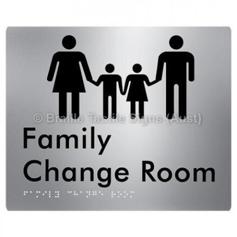 Braille Sign Family Change Room - Braille Tactile Signs Aust. - BTS293-aliS - Custom Signs - Fast Shipping - High Quality - Australian Made &amp; Owned