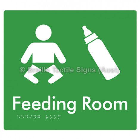 Braille Sign Feeding Room - Braille Tactile Signs Aust. - BTS109-grn - Custom Signs - Fast Shipping - High Quality - Australian Made &amp; Owned