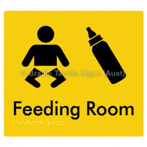 Braille Sign Feeding Room - Braille Tactile Signs Aust. - BTS109-yel - Custom Signs - Fast Shipping - High Quality - Australian Made &amp; Owned