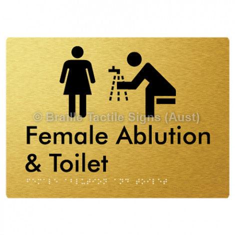 Braille Sign Female Ablution & Toilet - Braille Tactile Signs Aust. - BTS319-aliG - Custom Signs - Fast Shipping - High Quality - Australian Made &amp; Owned