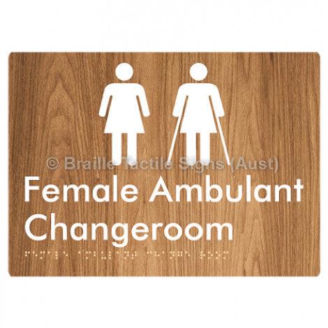 Braille Sign Female Ambulant Changeroom - Braille Tactile Signs Aust. - BTS313-wdg - Custom Signs - Fast Shipping - High Quality - Australian Made &amp; Owned