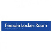 Braille Sign Female Locker Room - Braille Tactile Signs Aust. - BTS147-blu - Custom Signs - Fast Shipping - High Quality - Australian Made &amp; Owned