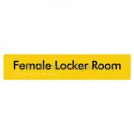 Braille Sign Female Locker Room - Braille Tactile Signs Aust. - BTS147-yel - Custom Signs - Fast Shipping - High Quality - Australian Made &amp; Owned