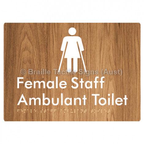 Braille Sign Female Staff Ambulant Toilet - Braille Tactile Signs Aust. - BTS333-wdg - Custom Signs - Fast Shipping - High Quality - Australian Made &amp; Owned