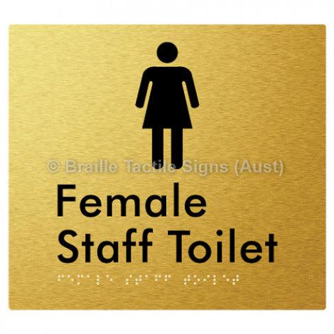 Braille Sign Female Staff Toilet - Braille Tactile Signs Aust. - BTS73n-aliG - Custom Signs - Fast Shipping - High Quality - Australian Made &amp; Owned