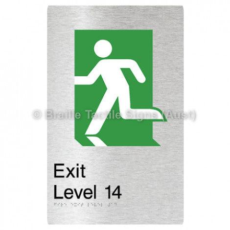 Braille Sign Fire Exit Level 14 - Braille Tactile Signs Aust. - BTS279-14-aliB - Custom Signs - Fast Shipping - High Quality - Australian Made &amp; Owned