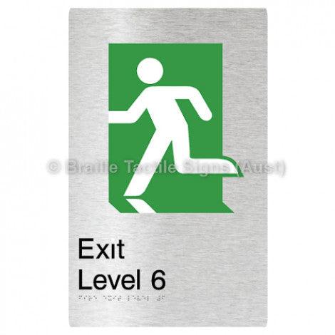 Braille Sign Fire Exit Level 6 - Braille Tactile Signs Aust. - BTS279-06-aliB - Custom Signs - Fast Shipping - High Quality - Australian Made &amp; Owned