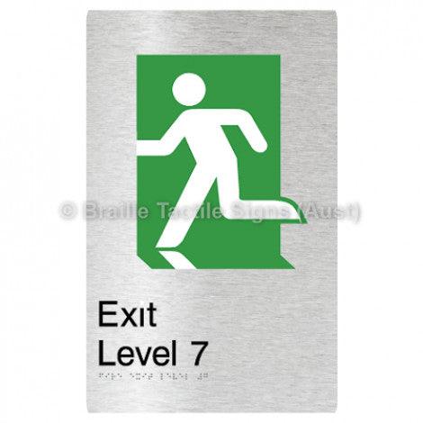 Braille Sign Fire Exit Level 7 - Braille Tactile Signs Aust. - BTS279-07-aliB - Custom Signs - Fast Shipping - High Quality - Australian Made &amp; Owned