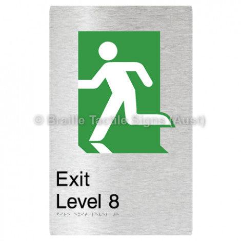 Braille Sign Fire Exit Level 8 - Braille Tactile Signs Aust. - BTS279-08-aliB - Custom Signs - Fast Shipping - High Quality - Australian Made &amp; Owned