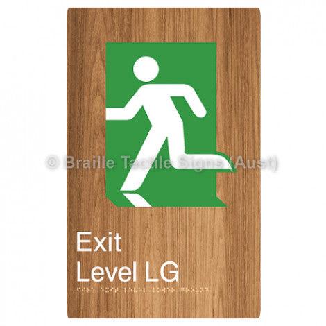 Braille Sign Fire Exit Level Lower Ground - Braille Tactile Signs Aust. - BTS279-LG-wdg - Custom Signs - Fast Shipping - High Quality - Australian Made &amp; Owned