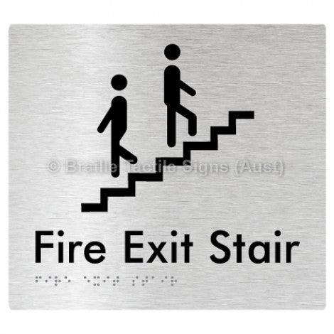 Braille Sign Fire Exit Stair - Braille Tactile Signs Aust. - BTS108-aliB - Custom Signs - Fast Shipping - High Quality - Australian Made &amp; Owned