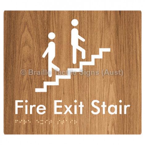 Braille Sign Fire Exit Stair - Braille Tactile Signs Aust. - BTS108-wdg - Custom Signs - Fast Shipping - High Quality - Australian Made &amp; Owned