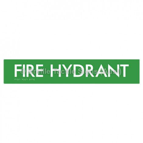 Braille Sign FIRE HYDRANT - Braille Tactile Signs Aust. - BTS58-grn - Custom Signs - Fast Shipping - High Quality - Australian Made &amp; Owned