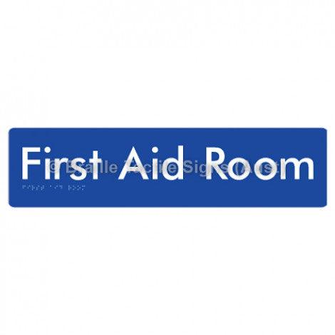 Braille Sign First Aid Room - Braille Tactile Signs Aust. - BTS55-blu - Custom Signs - Fast Shipping - High Quality - Australian Made &amp; Owned