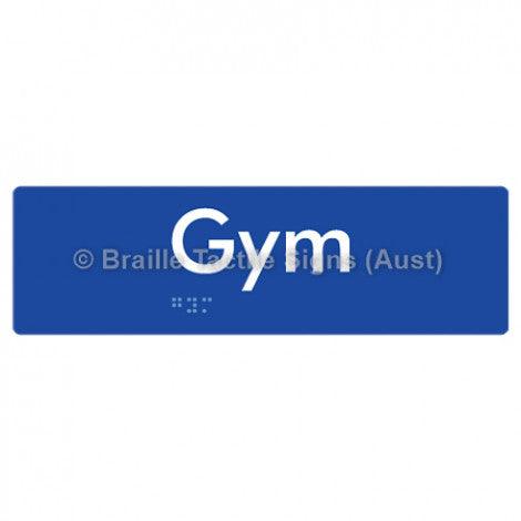 Braille Sign Gym - Braille Tactile Signs Aust. - BTS300-blu - Custom Signs - Fast Shipping - High Quality - Australian Made &amp; Owned