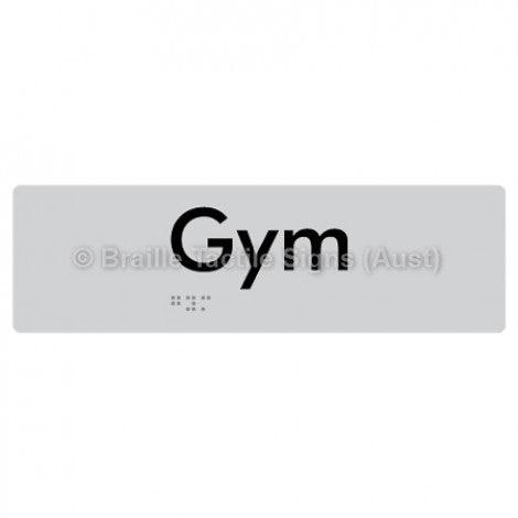 Braille Sign Gym - Braille Tactile Signs Aust. - BTS300-slv - Custom Signs - Fast Shipping - High Quality - Australian Made &amp; Owned