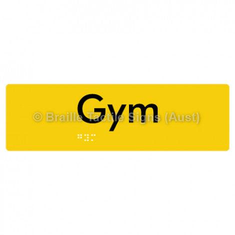 Braille Sign Gym - Braille Tactile Signs Aust. - BTS300-yel - Custom Signs - Fast Shipping - High Quality - Australian Made &amp; Owned