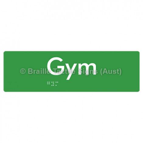 Braille Sign Gym - Braille Tactile Signs Aust. - BTS300-grn - Custom Signs - Fast Shipping - High Quality - Australian Made &amp; Owned