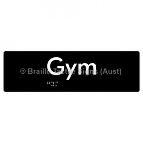Braille Sign Gym - Braille Tactile Signs Aust. - BTS300-blk - Custom Signs - Fast Shipping - High Quality - Australian Made &amp; Owned
