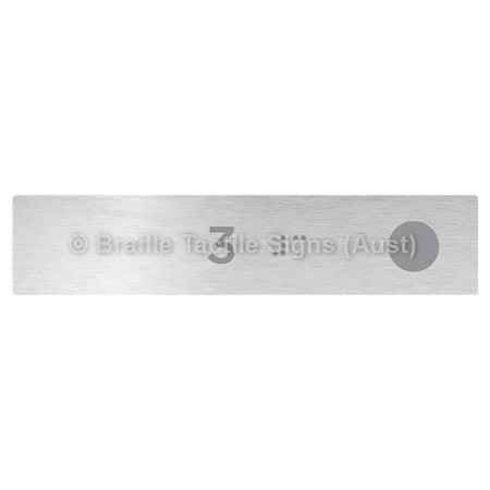 Braille Sign Hand Rail Button - 3 (Right Hand Use) - Braille Tactile Signs Aust. - BTS298-03-aliB - Custom Signs - Fast Shipping - High Quality - Australian Made &amp; Owned